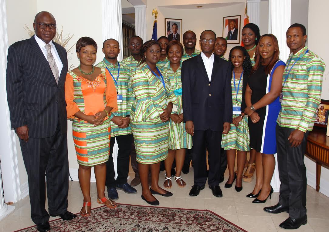 S.E.M Daouda Diabaté Ambassadeur de Côte d'Ivoire aux USA reçoit 12 jeunes leaders Ivoiriens (Young African Leaders Initiative, YALI)