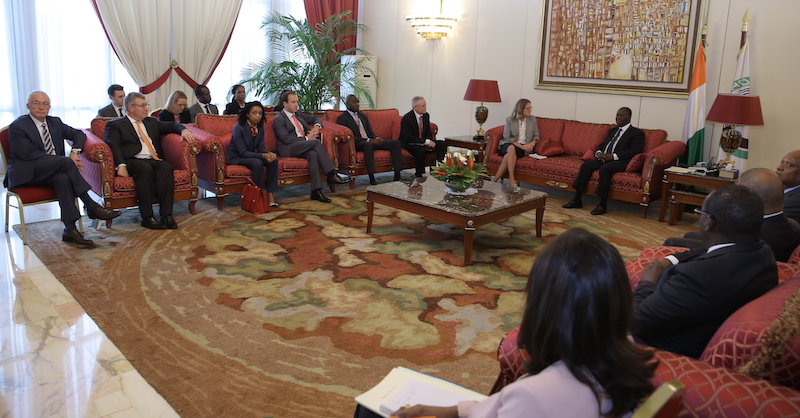 L'entretien du Président de la République, S.E.M. Alassane OUATTARA, avec la Présidente Directrice Générale de la Société de Promotion des Investissements Privés à l’Etranger (OPIC)
